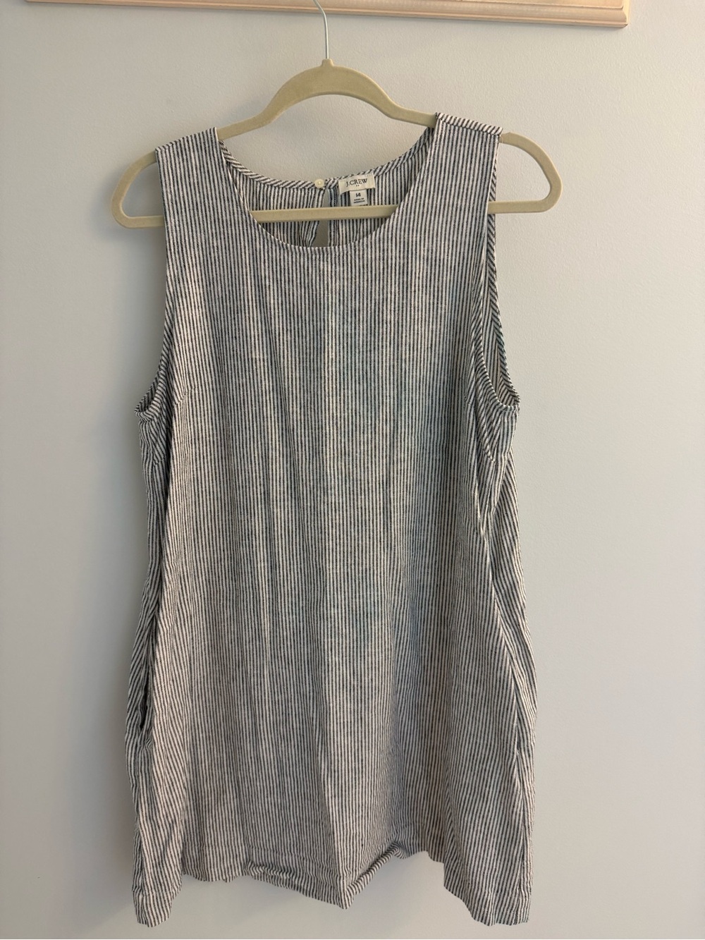 J. Crew Black & White Striped Sleeveless Tunic Tank